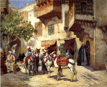 Árabe Painting - Mercado en el norte de África Árabe Frederick Arthur Bridgman